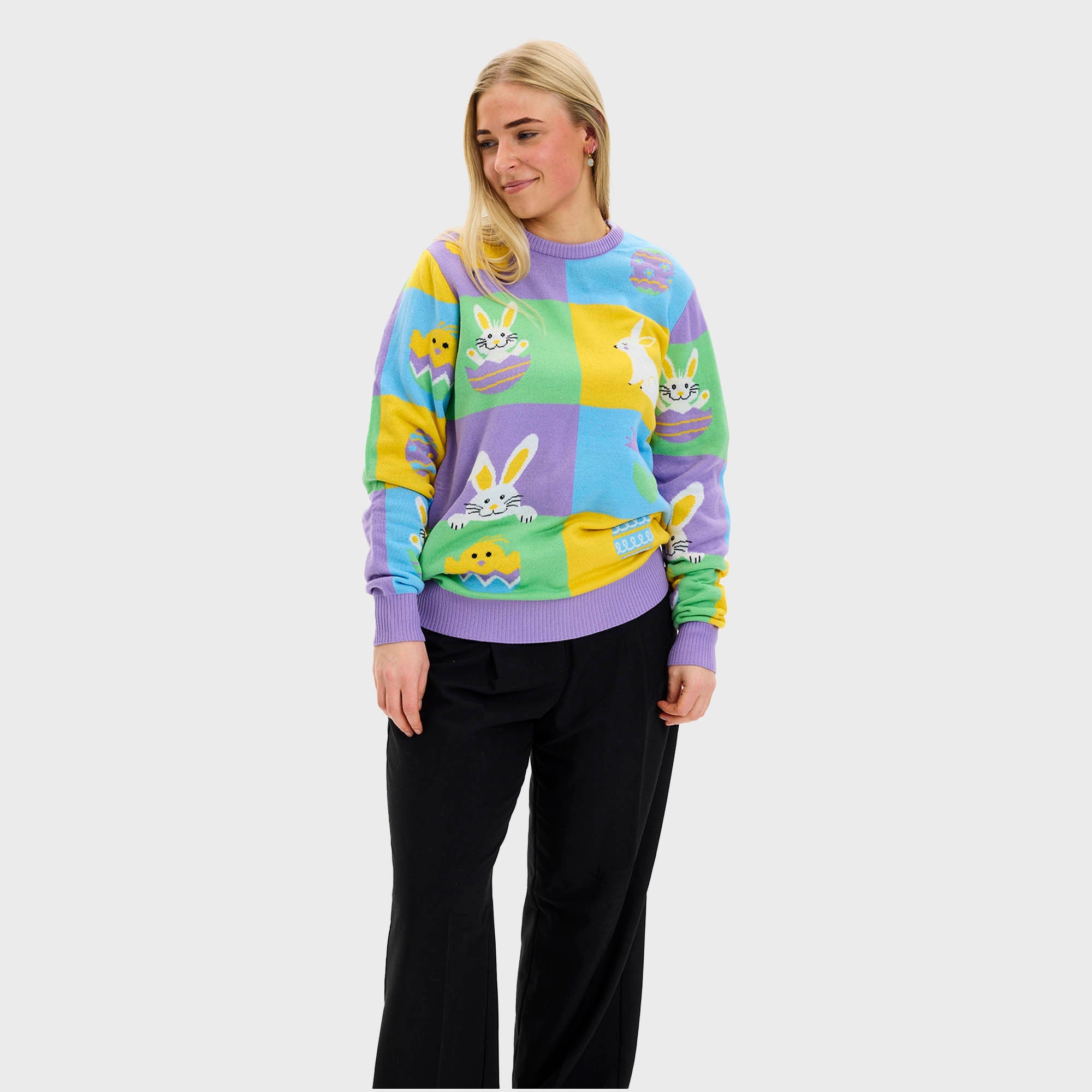 Patchwork Osterpullover - Damen